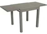 Degamo - Balkon-ausziehtisch Marina 70/140x70cm, Aluminium Silbergrau + Glas Grau