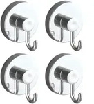 Vacuum-loc&reg; Haken 4er Set, Befestigung Ohne Bohren, Silber Gl&auml;nzend, Kunststoff