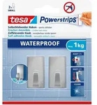Tesa - Powerstrips Haken Small Waterproof Rechteckig, Edelstahl Haushaltsklebeband &