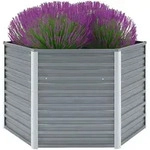 Garten-hochbeet Verzinkter Stahl 129x129x77 Cm Grau Vidaxl