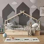 Vitalispa - Hausbett Design, Braun, 90x200 Cm Mit G&auml;stebett
