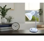Funktionale Schreibtischlampe / Tischleuchte Basic In Wei&szlig;, Flexrohr
