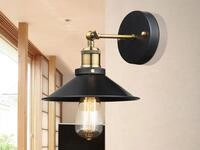 Vintage Wand Leuchte Arbeits Zimmer Alt Messing B&uuml;ro Leuchte Schwarz Verstellbar