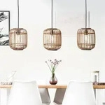 Lampe Woodrow Pendelleuchte 3flg Hellbraun 3x A60, E27, 60w, Geeignet F&uuml;r