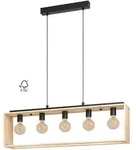 Pendelleuchte Famborough Schwarz-natur 100 X 16 Cm 5-flammig E27 Pendelleuchte - Eglo