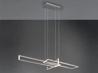 Gro&szlig;e Led Pendelleuchte Salinas Lang Mit Switch Dimmer Silber, Breite 110cm