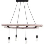 Globo - Pendelleuchte Irmgard 4-flammig Mit Leiter Holzbalken 192cm Lang, Breite