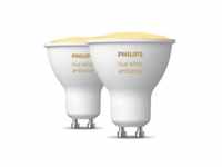 Philips Hue - Smarte Lampen - Smarte LED-Lampe GU10, 4,3 w, dimmbar, weißes Licht, 2