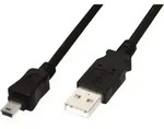 Digitus - Usb-kabel Usb 2.0 Usb-a Stecker, Usb-mini-b Stecker 3.00 M Schwarz Rund,