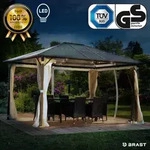 Alu-pavillon Summerdream 3x4m Beige Festes Dach Wasserdicht + Moskitonetz +...