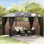 Pavillon Mit Vorh&auml;ngen 400 X 300 X 265 Cm Anthrazit Vidaxl