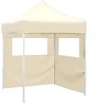 Vidaxl - Profi-partyzelt Faltbar Mit 2 Seitenw&auml;nden 2&times;2m Stahl Creme