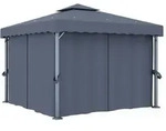 Pavillon Mit Vorhang 3x3 M Anthrazit Aluminium - Vidaxl