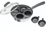Kitchencraft - Eierpochierer De Mit Vier L&ouml;chern, Kohlenstoffstahl De Mit