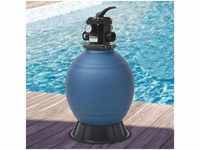 Pool-Sandfilter mit 6-Wege-Ventil Filterkessel Blau 460 mm vidaXL569807