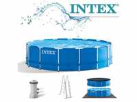 Intex - Frame Pool Set Rondo ø 457 x 122 cm blau - Komplettset