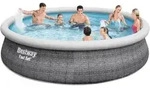 Bestway - Swimmingpool Fast Set Rund 457x107 Cm Rattanmuster Grau 57372