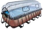 Exit Wood Pool 540x250x122cm Mit Sandfilterpumpe Und Abdeckung Und W&auml;rmepumpe -