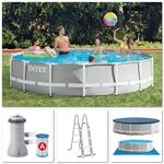 Intex Prism Frame Aufstellpool Grau 4,57 M