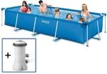 Intex Frame Swimming Pool Set Serie "family V", Blau, 450 X 220 X 84 Cm, Inkl.