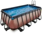 Exit Wood Pool 400x200x122cm Mit Filterpumpe - Braun