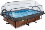 Exit Toys - Exit Wood Pool 220x150x65cm Mit Filterpumpe Und Abdeckung - Braun
