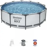 Bestway 56418 Frame Pool Steel Pro Set 366x100 Cm Mit Filterpumpe 2.006l/h