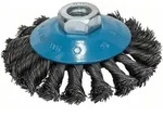 Kegelb&uuml;rste Heavy For Metal, Gezopft, 100 Mm, 0,5 Mm, 12500 U/min, M14 Bosch