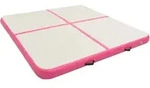 Aufblasbare Gymnastikmatte Mit Pumpe 200x200x15cm Pvc Rosa