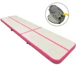 Aufblasbare Gymnastikmatte Mit Pumpe 600x100x20 Cm Pvc Rosa Vidaxl