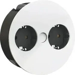 Bachmann - Einbausteckdose Twist 2s, 2 Stk. Schukosteckdosen, Wei&szlig; Matt Ral 9010