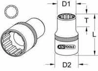 1/2' 12-kant-stecknuss, 9mm