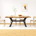 Vidaxl - Esstisch Massivholz Mango Und Stahlgestell 180 Cm