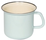 Riess Topf Mit Chromrand &Oslash;14cm 1,5l Pastell T&uuml;rkis Emaille
