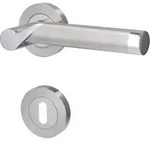 Alpertec - Bb-rosettengarnitur Solid 1 Edelstahl Silber Rund Beschl&auml;ge