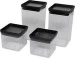 Brabantia Tasty+ Aufbewahrungsgl&auml;ser Schwarz Und Transparent