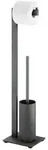 Zack Linea Toilettenbutler Schwarz, Edelstahl