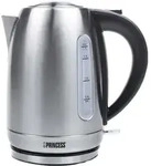 Princess - Edelstahl Wasserkocher Silber - 1,7liter, 2200 Watt, 360&deg; Drehbar