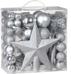 Casaria&reg; Weihnachtskugeln 77er Set Kugeln Girlande Weihnachtsstern Kette