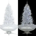 Schneebedeckter Weihnachtsbaum Mit Regenschirmbasis Wei&szlig; 190 Cm