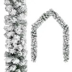 Weihnachtsgirlande Mit Schnee Gr&uuml;n 20 M Pvc Vidaxl