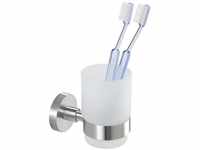 Zahnputzbecher-/ Zahnbürstenhalter, für Zahnbürste und Zahnpasta, Edelstahl