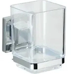 Vacuum-loc&reg; Zahnputzbecher Quadro Edelstahl, Befestigen Ohne Bohren, Silber