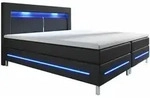Boxspringbett Norfolk &ndash; Led Beleuchtung, Bonell-matratzen, Topper & Kunstleder &ndash;
