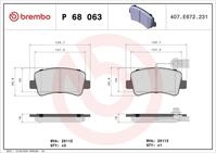 Br P 68 063 Brembo Bremsbel&auml;ge Hinten