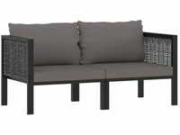 2-Sitzer-Sofa mit Auflage Anthrazit Poly Rattan vidaXL88427