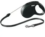 Flexi - Trixie New Classic, Ausziehbare Leine, M, 5 M, Schwarz, Hund