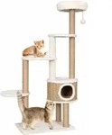 Katzen-kratzbaum Mit Luxuri&ouml;sem Kissen 148 Cm Seegras - Vidaxl
