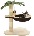 Katzen-kratzbaum Mit Sisal-kratzstange 50 Cm Beige Und Braun Vidaxl