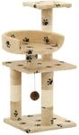Vidaxl Cat Tree With Sisal Scratching Posts 65 Cm Paw Prints Beige